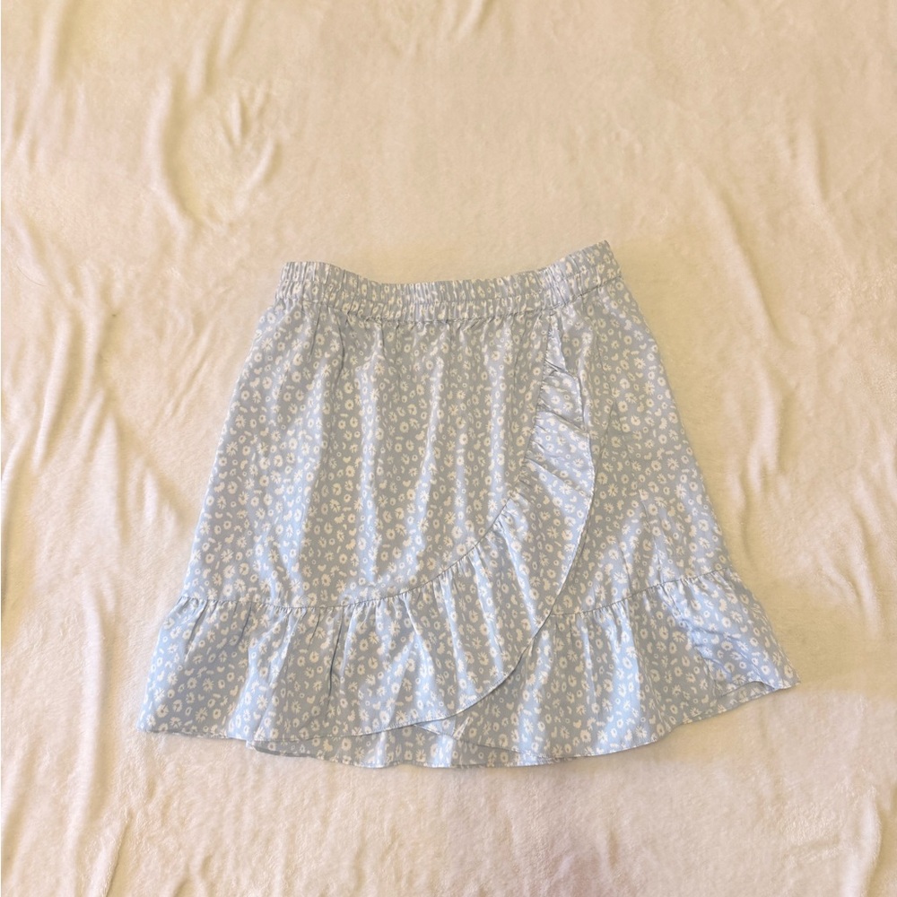 Vero Moda Sky Blue Patterned Mini Skirt